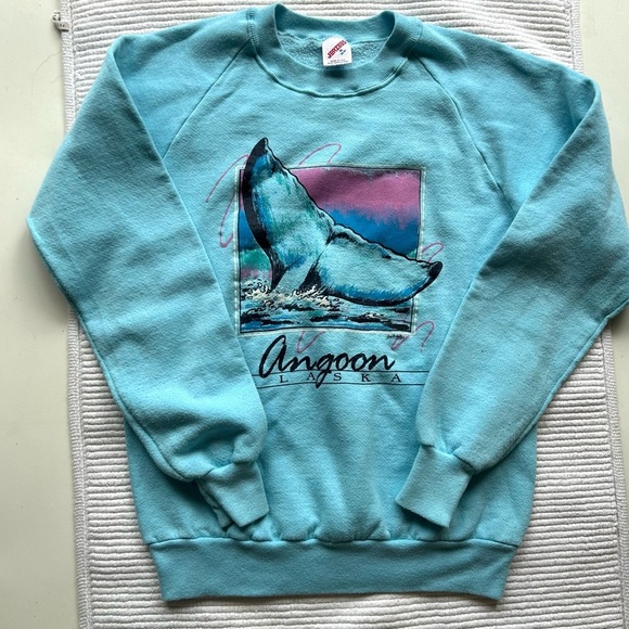 Vintage 80s Angoon Alaska Souvenir Sweatshirt medium jerzees - Picture 6 of 10